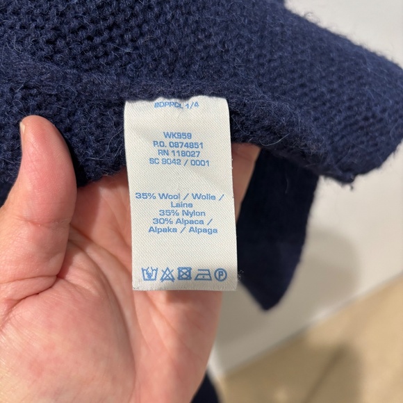 Boden Navy Wool/Alpaca Blend Wrap Cardigan - Picture 3 of 6